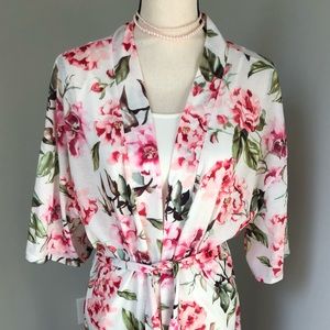 Garden of Blooms Cottagecore Floral Robe With Belt